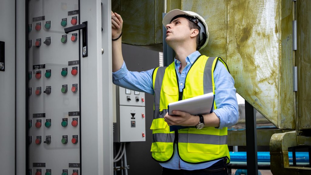 person checking electricgrid